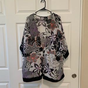 Abstract Flowered Blouse